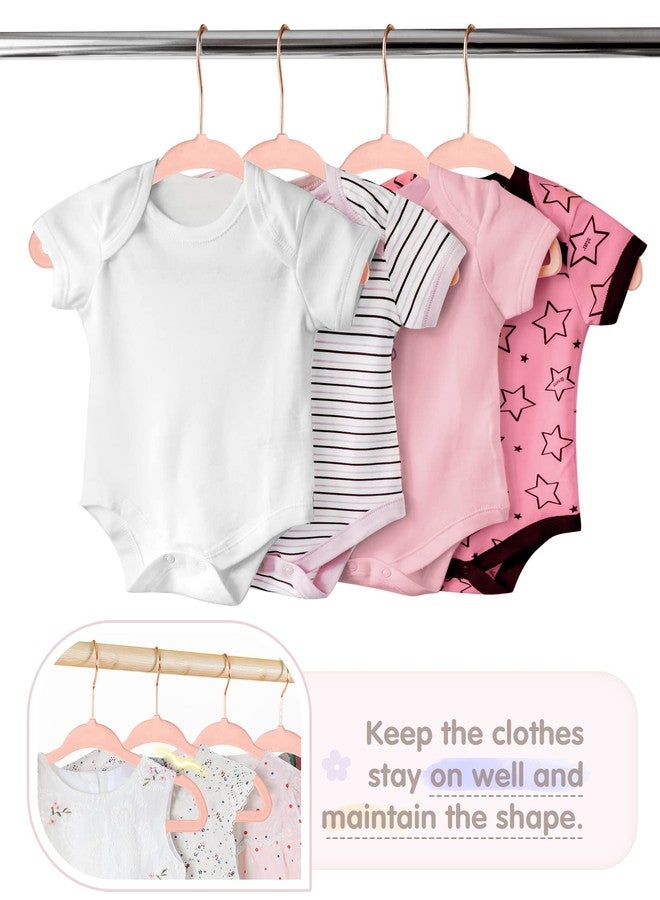 VIS'V Baby Hangers, 11 Inch Velvet Kids Hangers with 6 Pcs Clothes Size Dividers, Infant Toddler Nursery Closet Organization, Non Slip, Pink, 30 Pcs - Image 5